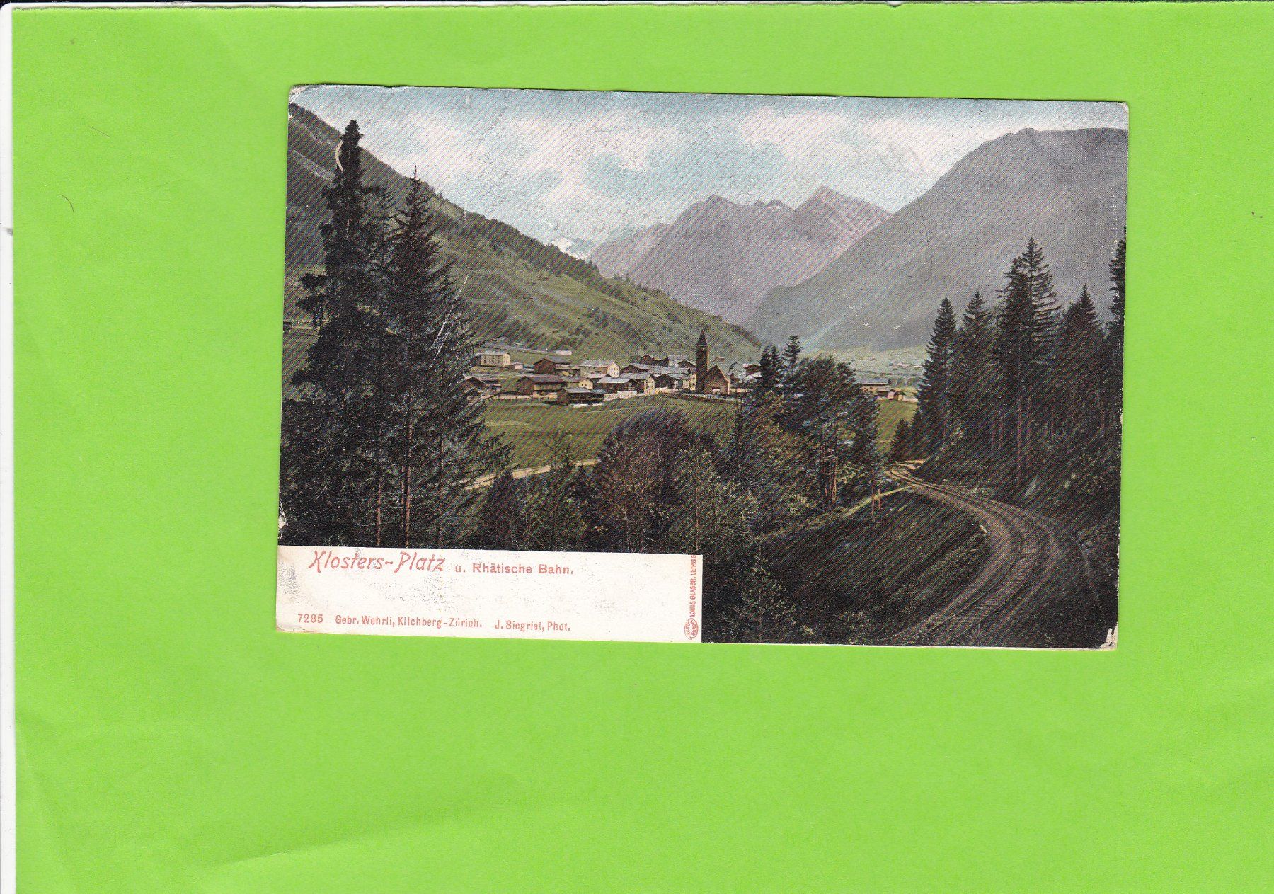 Cartoline postali: Klosters-Platz und Rhätische Bahn – Usato da St. Peterzell venduto da neckertal