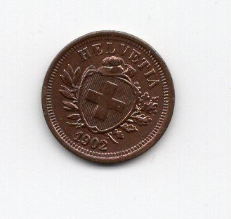 Tutti le monete: (945) Schweiz, 1 Rappen, 1902, top stgl – Usato da Rüthi (Rheintal) venduto da erdnuessli1 1