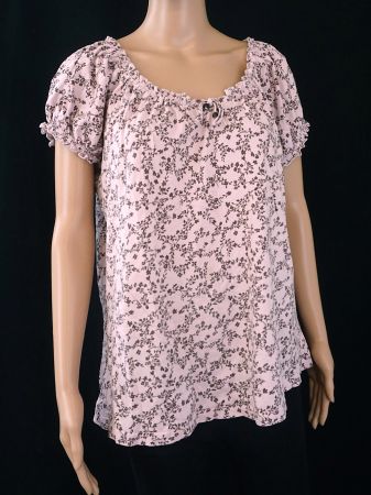Laura Torelli pinkes Shirt mit Blumenmuster Gr. XL