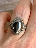 Vintage Silber Ring mit Hämatit Stein (54)