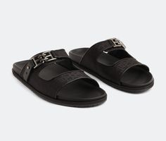 BALLY EMMY SLIPPERS - BLACK/SILVER GR.38 / NEU 500,-€