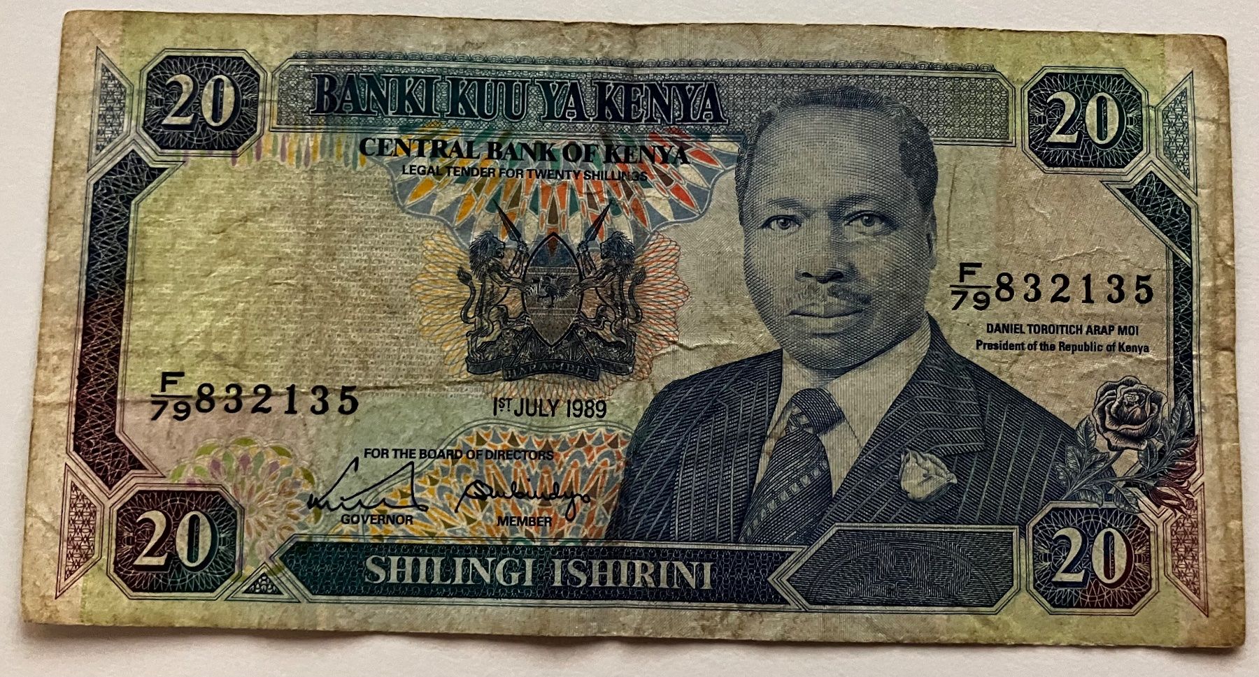 Banconote: Kenia 20 Shilingi 1989 – Usato da Algetshausen venduto da Carrhard