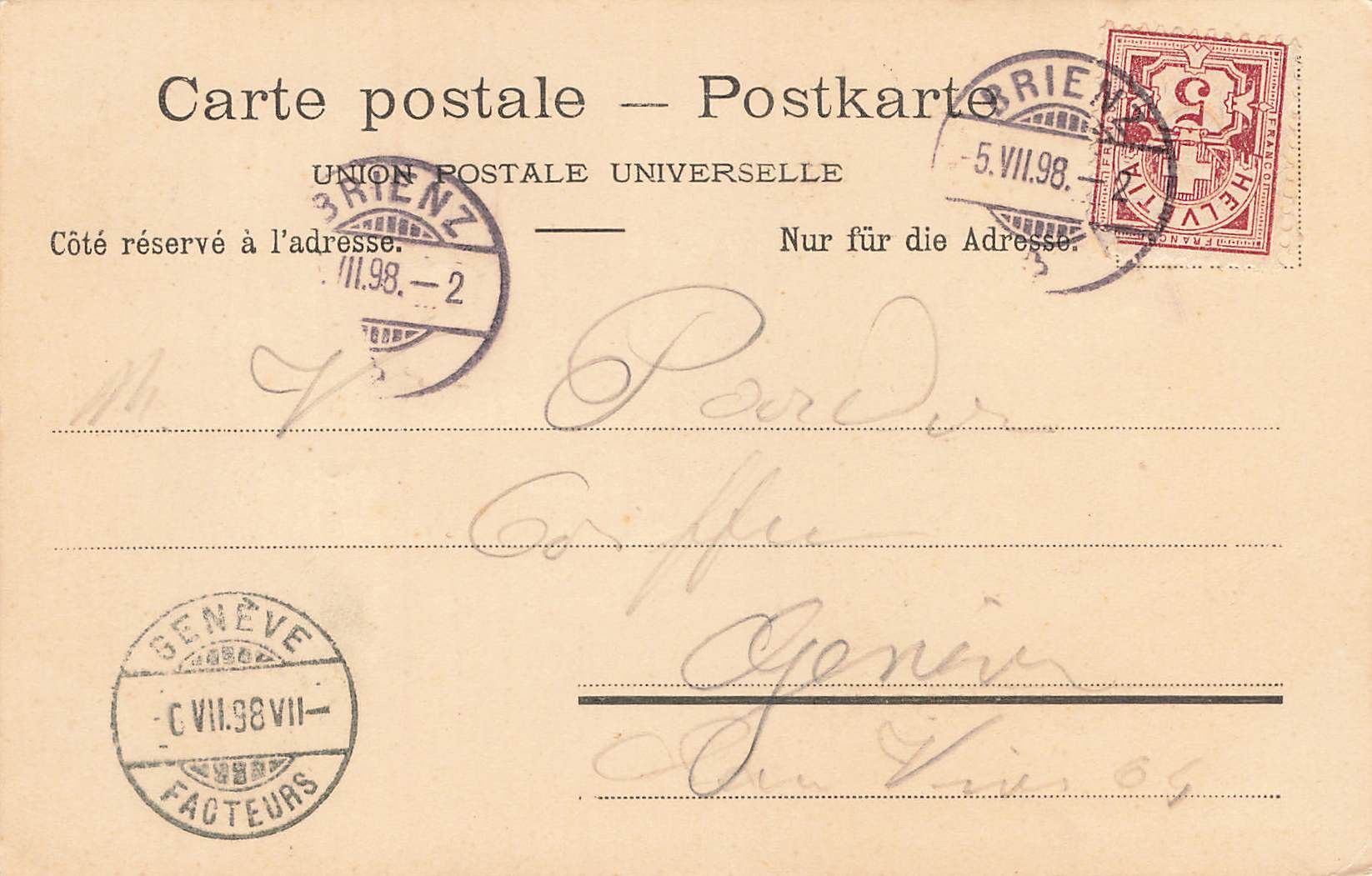 Cartoline postali: Gruss aus Brienz – Usato da Biasca venduto da Blenio71 1