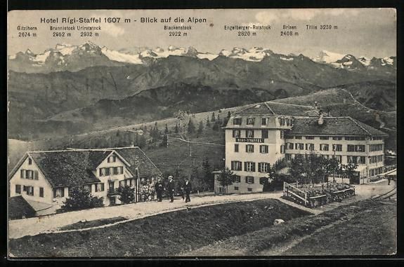 Cartoline postali: Rigi, Hotel Rigi-Staffel mit Blick auf d – Usato da Berlin venduto da bartko-reher