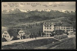 Rigi, Hotel Rigi-Staffel mit Blick auf d
