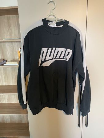 Vintage Puma Pullover, Schwarz/Weiss, Grösse L, Top!