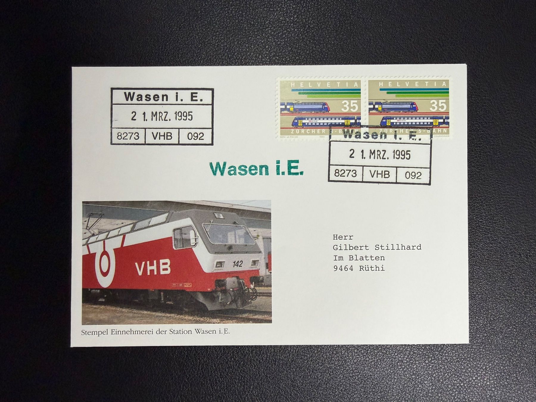 Tutti i francobolli: Bahnpostbeleg Wasen im Emmenthal 21.3.1995 – Usato da oberrüti venduto da jeanmei