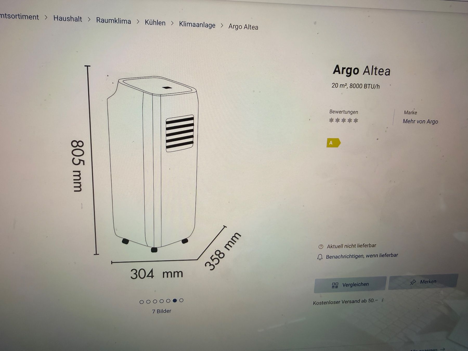 Argo Klimageräte: Neue Orginalverpackte  Argo LUFT Klima Anlage 20m2  239,- – Neu und originalverpackt aus Widnau von AuctionHunters01 4