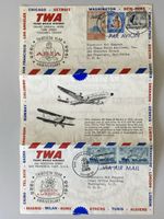 Colombo Ceylon 1955 Tri Fold TWA 30th Aniv. Flight