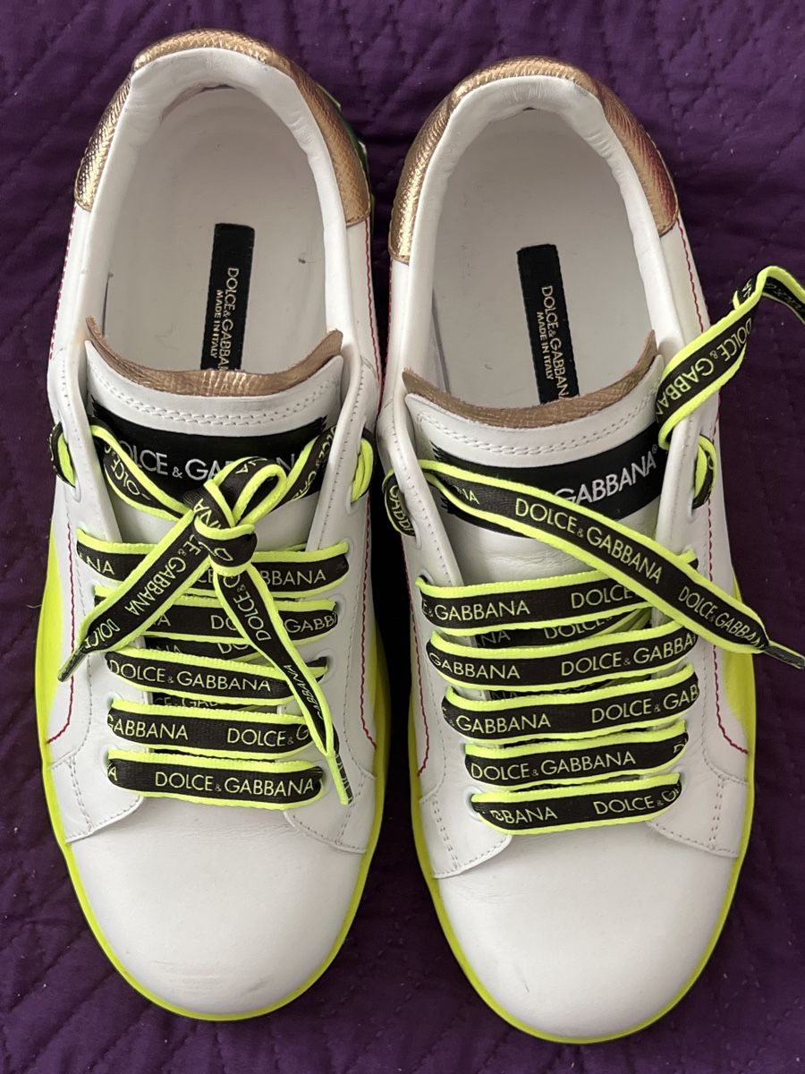 Dolce & Gabbana Scarpe da donna: Baskets Dolce & Gabbana blanches et jaune fluo en 38.5 – Usato da Renens VD venduto da sar_bwz5 1