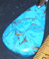 Anhänger L-4156 – Blauer Kupfer Mohave Türkis 34,5x21,5mm