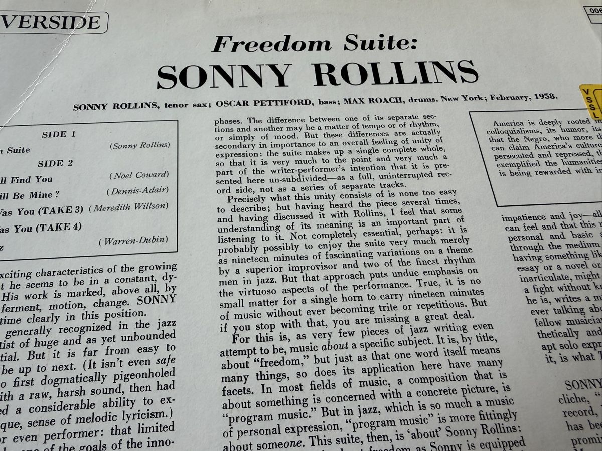 Dischi in vinile: Sonny Rollins: Freedom Suite – Usato da Winterthur venduto da romaroma 1