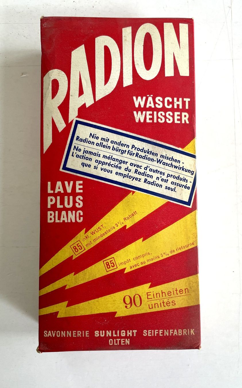 Grafica & Litografie: Alte Werbe Verpackung Radion ungeöffnet & Werbungen – Usato da Savagnier venduto da Ne2065 2