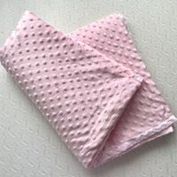 NEU: Plüschdecke pink mit Punkten und Spitze 170x255cm
