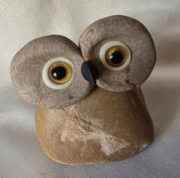 Eule Figur Naturstein Handgemacht siehe Foto 