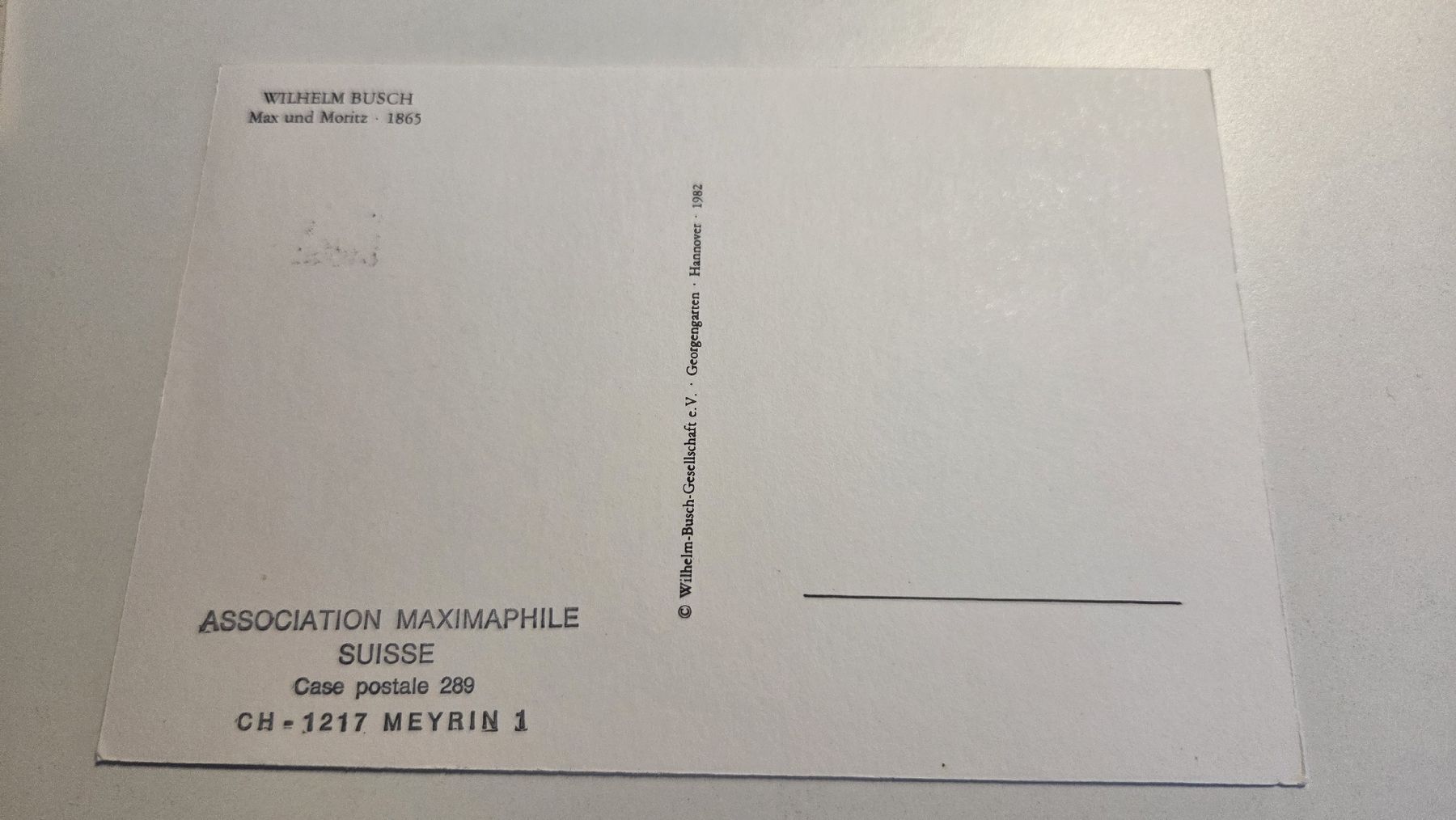 Alle Briefmarken: 1985 Maximumkarte Pro Juventute Max und Moritz – Gebraucht aus Arni AG von Moth68 1