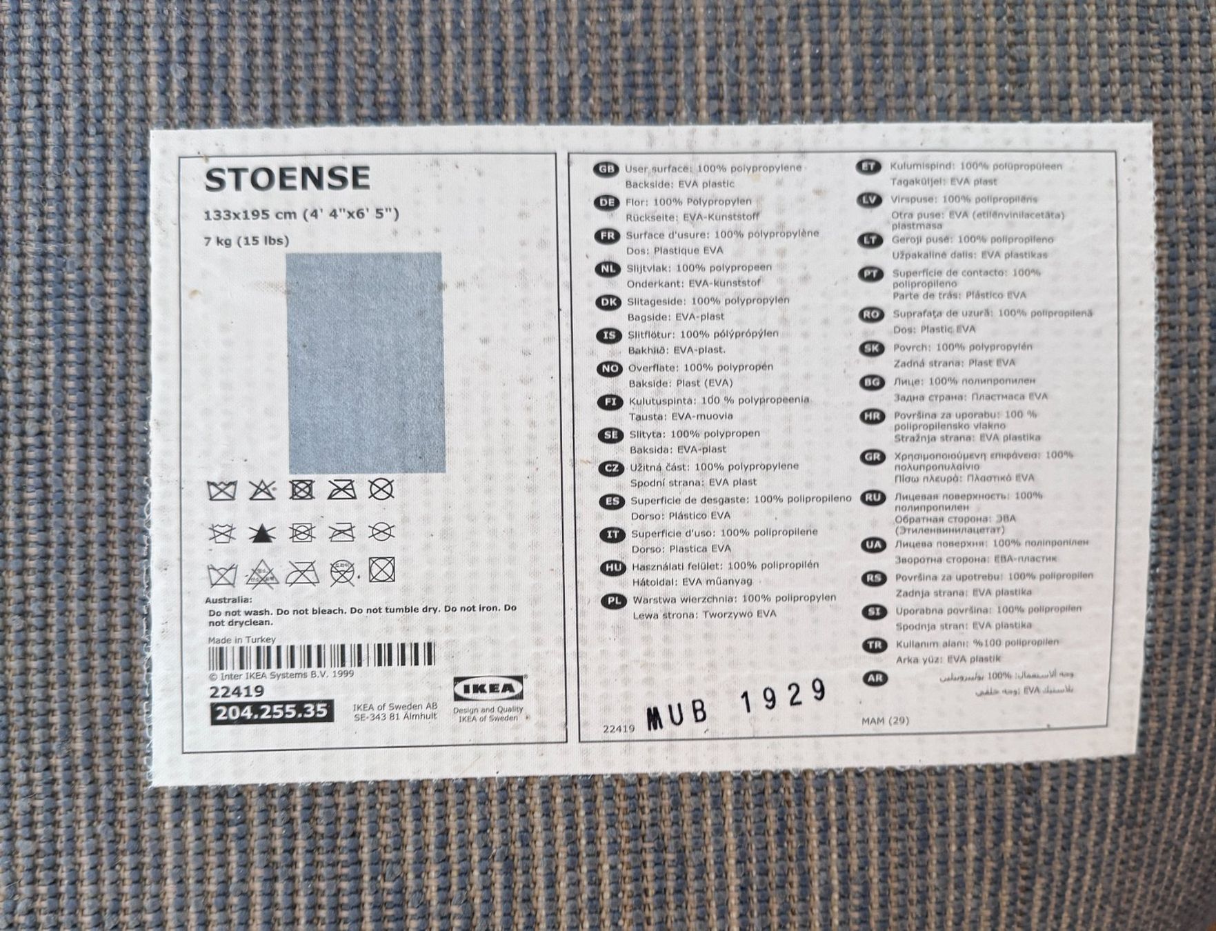 Tappeti: IKEA Teppich STOENSE 133x195cm dunkelgrau – Usato da Zürich venduto da transparentemente 1