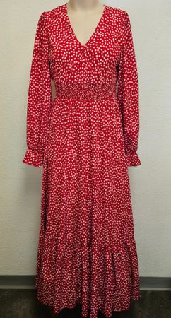 SHEIN Damen Maxikleid – Rot mit floralem Print – Gr. M / EU 