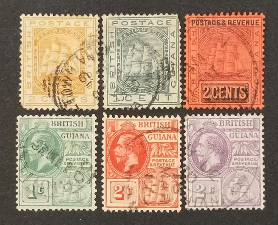 6 alte British Guiana Briefmarken Kaufen auf Ricardo