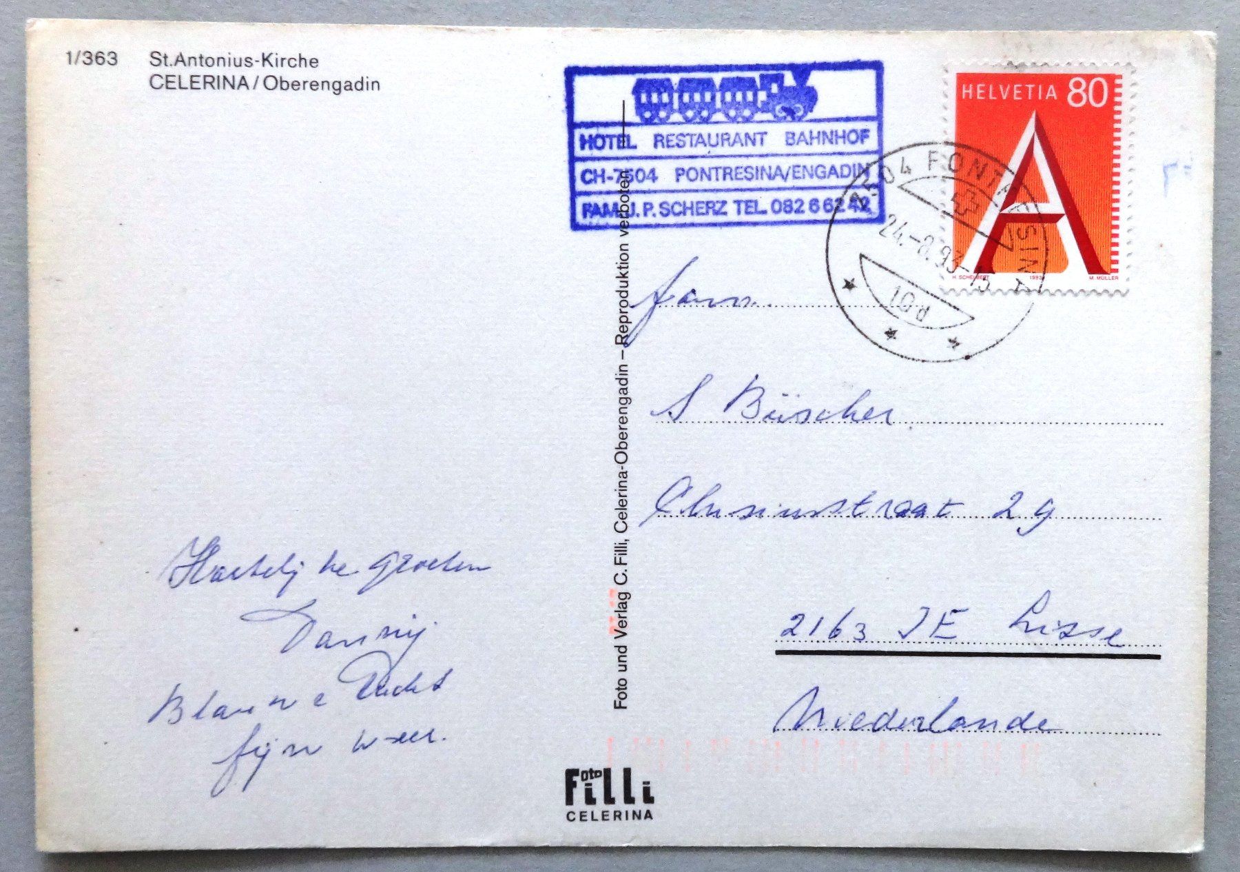 Cartes postales: Celerina, St. Antonius-Kirche – D'occasion à Fétigny par Billy2miny 1