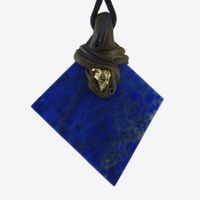 Lapislazuli Steinanhänger mit zusätzlich eingefasstem Pyrit