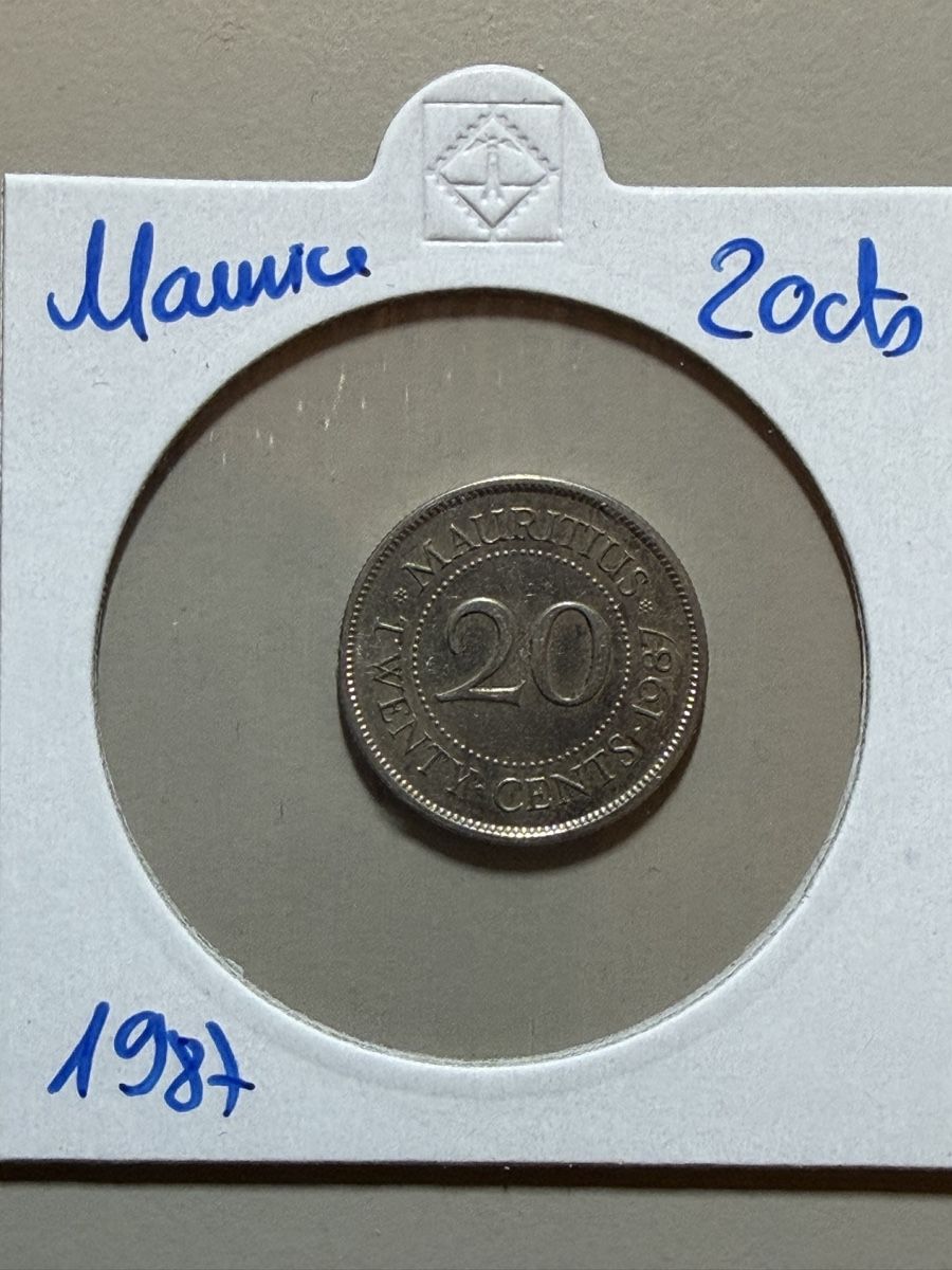 Tutti le monete: Île Maurice - 20 centimes - 1987 – Usato da Payerne venduto da Mike1682