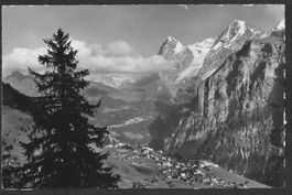 Mürren Gesamtansicht mit Eiger und Mönch