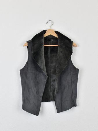 Hallhuber Gilet mit Fell, Gr.40, grau