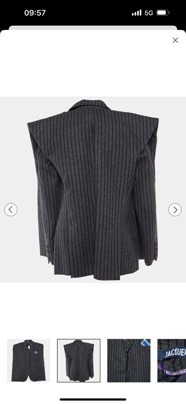 Jacquemus Giacche: Jacquemus grey pinstripe, reconstructed blazer, new – Nuovo e nell'imballaggio originale da Zürich venduto da EShopping81 9