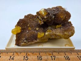 RaRe BITUMEN Sulfur on Aragonite, Racalmuto, Sicily, 1960