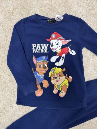 H&M Paw Patrol Fleecepullover Fleecehose Pyjama blau 110/116