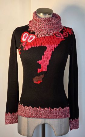 XS/S 34/36 DESIGUAL Feinstrick Rollkragenpulli Viscose