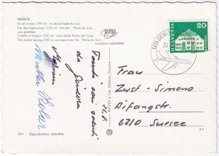 Cartoline postali: Genf / Genève - Jet d'eau – Usato da Binningen venduto da Mountainrider 1