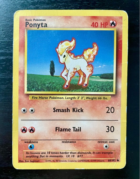 Ponyta / Ponita Pokemon Basis Set Englisch (60/102, 1999) | Kaufen auf ...