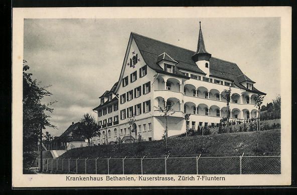 Cartoline postali: Zürich-Fluntern, Krankenhaus Bethanien, – Usato da Berlin venduto da bartko-reher