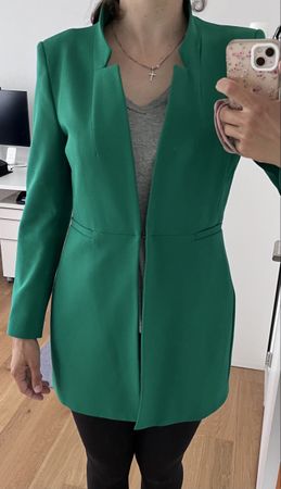 Elegante, grüne Frühlingsjacke von Zara, Grösse L
