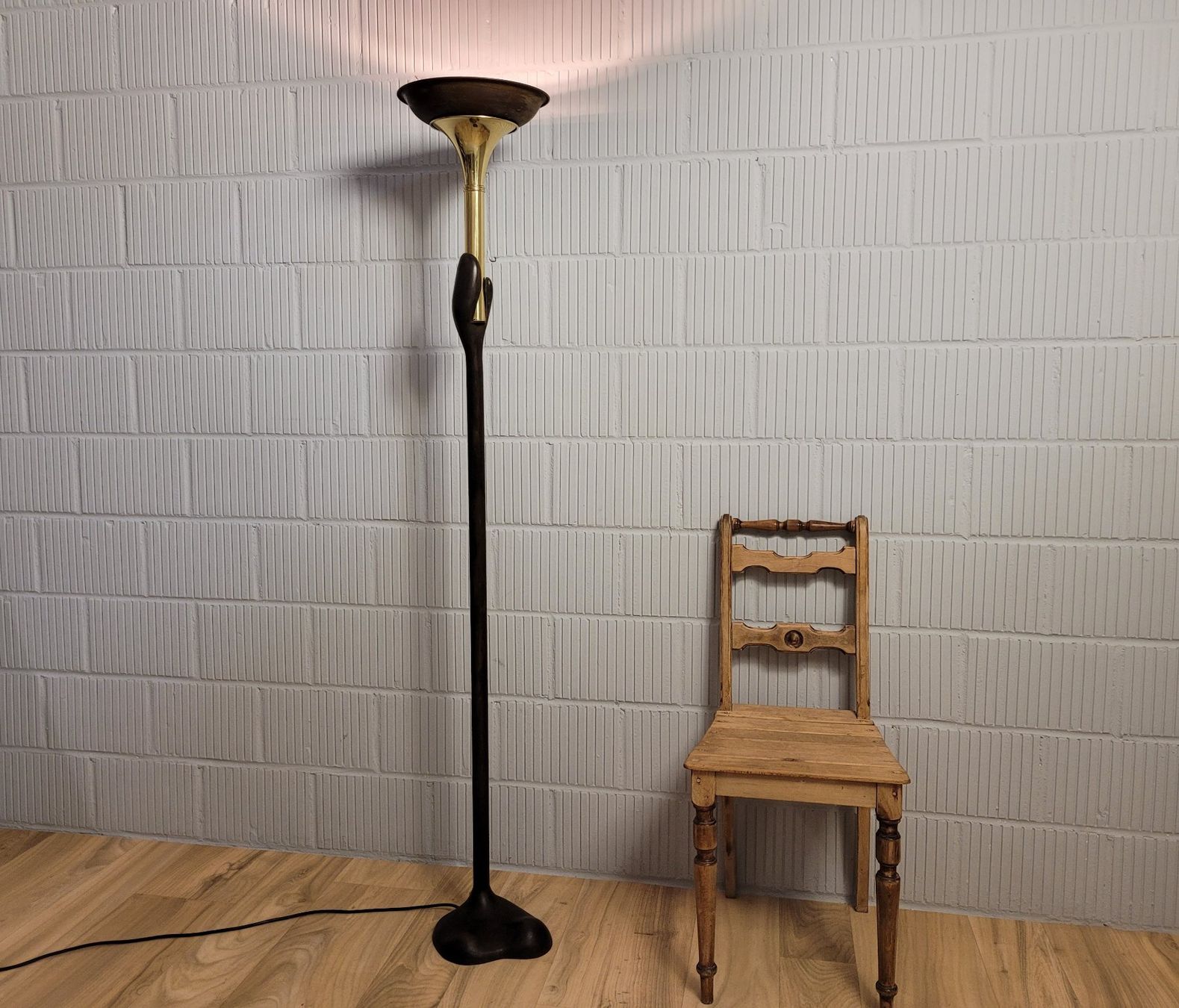 Lampade: Bronze Messing Fackelträger Olympia Stehleuchte Deckenfluter – Usato da Nottwil venduto da Wondewa-Shop 3