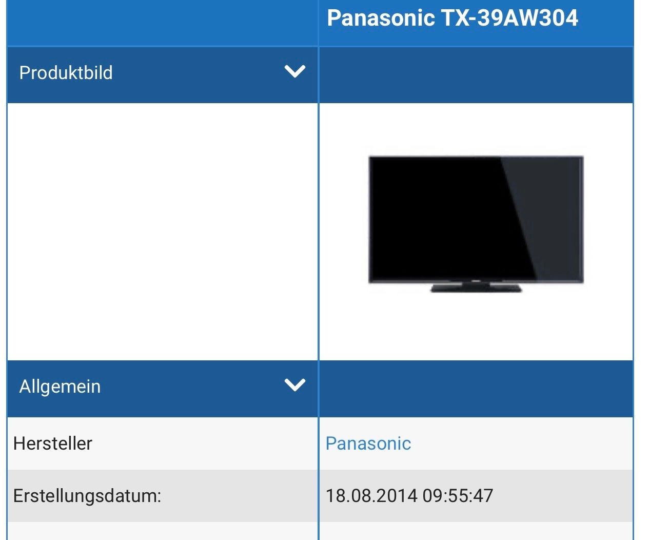 Panasonic Televisori: Fernseher mit Wandhalterung – Usato da Siebnen venduto da jes_9pbp