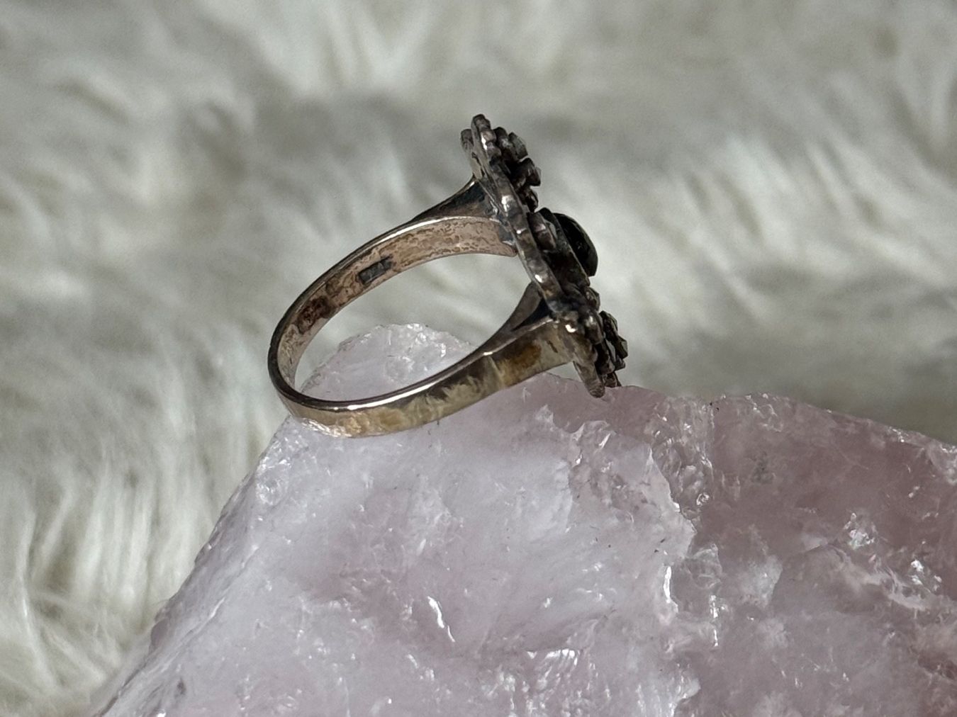 Anelli: Vintage Silberring 925 mit schwarzem Stein – Usato da Istighofen venduto da Ringparadies 1