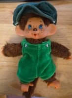Monchhichi Affe mit grüner Latzhose gebrauchter Zustand