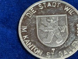 Gedenkmünze Stadt Wil Kanton St. Gallen 1266 Zustand gut