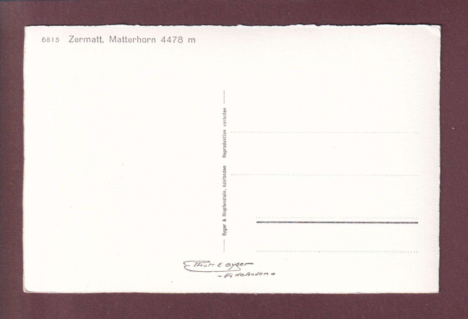 Cartoline postali: MATTERHORN - CERVIN – Usato da Pully venduto da nicecards 1