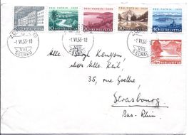 PRO PATRIA, série 1955 sur lettre oblitéré 1er jour
