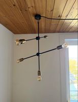 Industrial Design Lampe, Schwarz/Gold