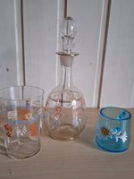 antikes Glas , Flasche , Trinkglas , Henkelglas Emailmalerei