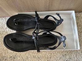 Sandale, Zadig, noir avec Schwarovki, taille 38