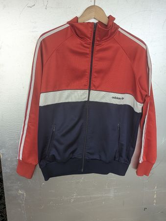 Vintage Adidas Trainingsjacke Retro 70s 80s Trefoil Blau Rot