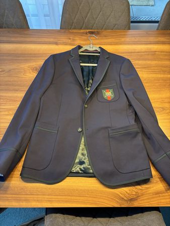 Gucci Patch Blazer in Navy Blue Polyester