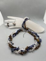 Tigerauge, Sodalith & Bergkristall Heilstein Schmuckset