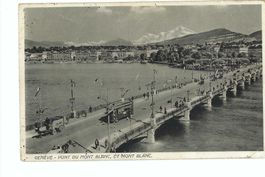 Genève / Genf Pont du Mont Blanc, 1937 Tram, Verkehr